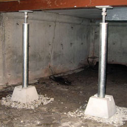 Installed crawl space jack post system in Thermopolis