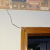 A large settlement crack on interior drywall in a Douglas home.