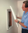 Sheridan installation of wall anchor plate covers for a finished basement