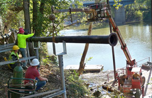 Installing pipeline helical piles in Gillette