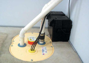 Douglas installation of a submersible sump pump system