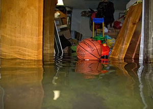 A flooded basement bedroom in Parkman