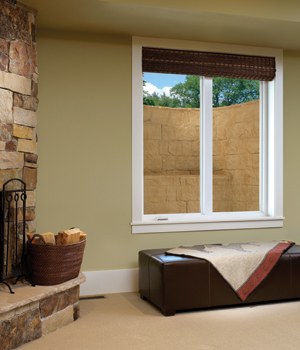 Interior view of basement egress window
