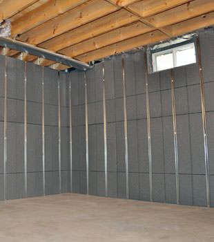 Installed basement wall panels installed in Riverton