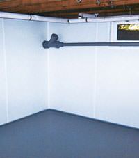 Plastic basement wall panels installed in a Jackson, Wyoming home