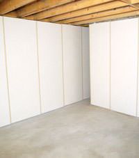 Unfinished basement insulated wall covering in Jackson, Wyoming