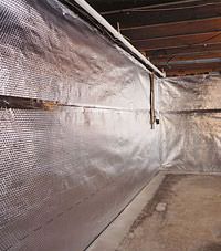 Radiant heat barrier and vapor barrier for finished basement walls in Jackson, Wyoming